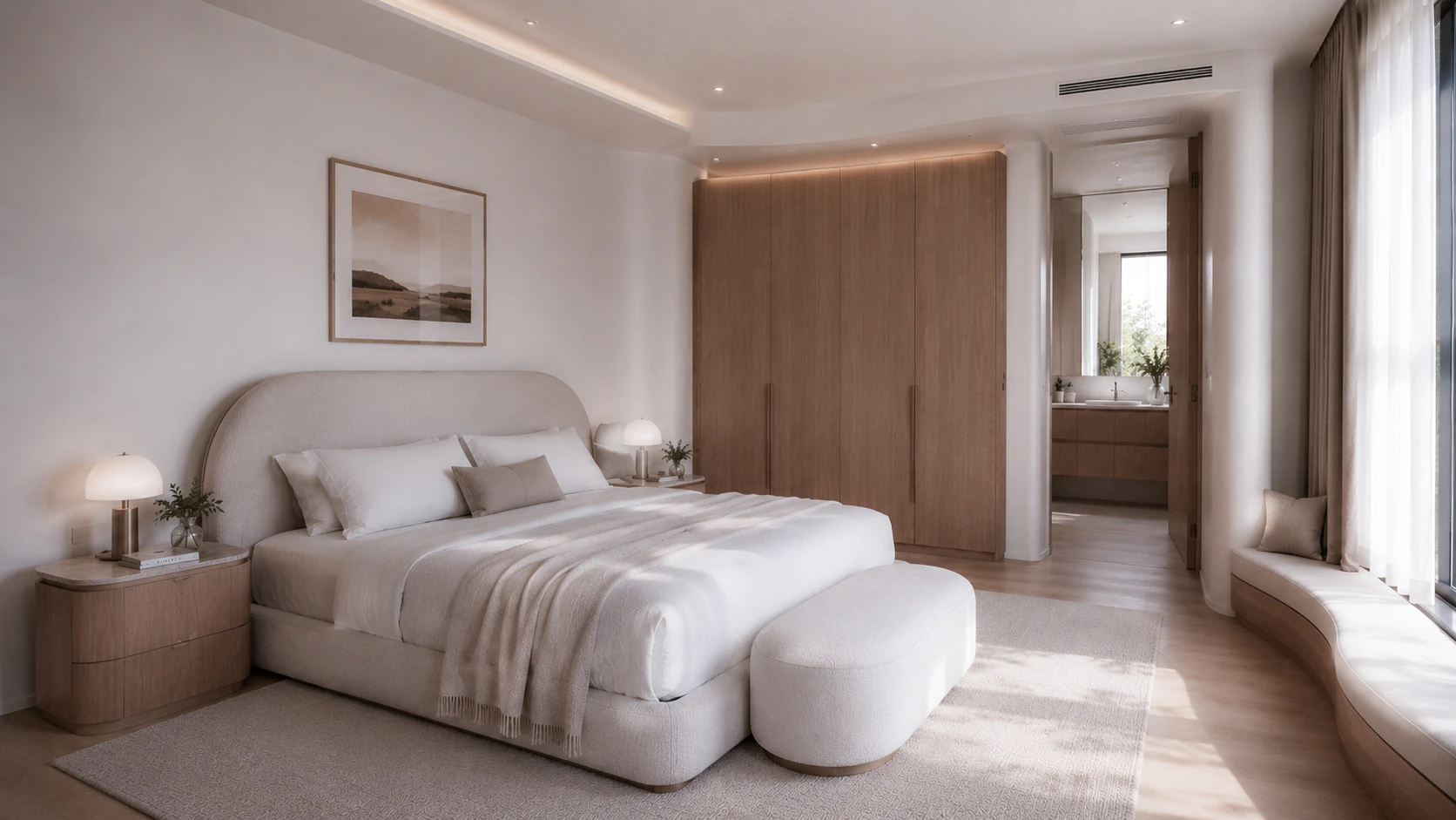 Fourth bedroom view showing material continuity across the apartment interior.